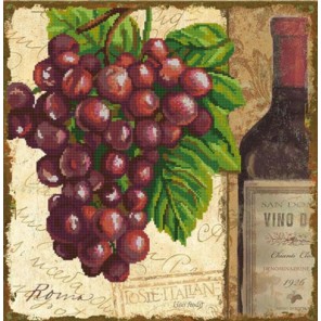 Пример оформления в рамке Виноград. Винтаж 1 Канва с рисунком для вышивки бисером Конек 9799