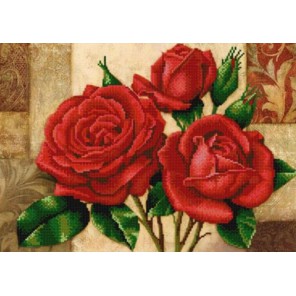 Красные розы Канва с рисунком для вышивки бисером Конек