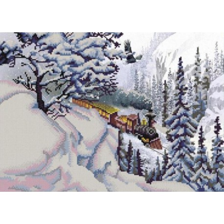 Поезд Канва с рисунком для вышивки бисером Конек