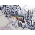 Поезд Канва с рисунком для вышивки бисером Конек