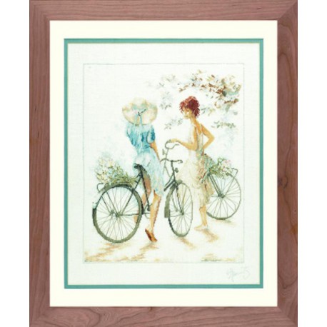  Girls On Bicycle Набор для вышивания LanArte PN-0007949