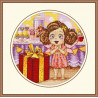 Пример оформления в рамке День рождения Алисы Набор для вышивания Овен 874