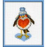 Пример оформления в рамке Влюбленный птиц Набор для вышивания Овен 948