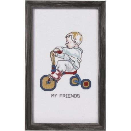  Мальчик на трёхколесном велосипеде Набор для вышивания Permin 92-1185