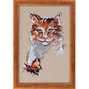  Кот с бабочкой Набор для вышивания Permin 12-5160