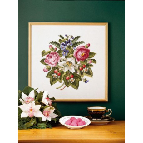  Розы, лилии и земляника Набор для вышивания Permin 90-4145