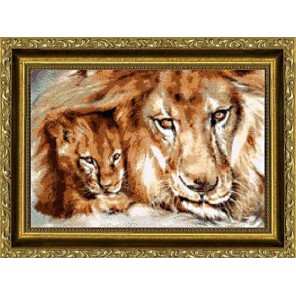  Лев с львенком Набор для вышивания Kustom Krafts JW-004