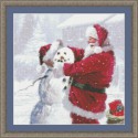Санта и снеговик Набор для вышивания Kustom Krafts