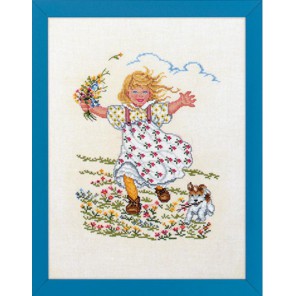  Девочка с цветами Набор для вышивания Eva Rosenstand 12-991
