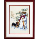 Снеговик и щенок Набор для вышивания Eva Rosenstand