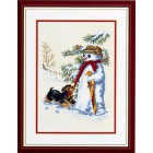  Снеговик и щенок Набор для вышивания Eva Rosenstand 12-997
