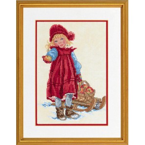  Девочка с санками Набор для вышивания Eva Rosenstand 12-966