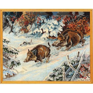  Кабанчики в зимнем лесу Набор для вышивания Eva Rosenstand 14-203