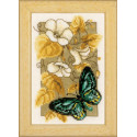 Бабочка на цветах II Набор для вышивания Vervaco