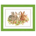 Кролики в цветочном поле Набор для вышивания Vervaco