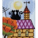 Кошки на крыше по рисунку О. Куреевой Набор для вышивания Марья Искусница