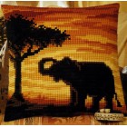 Слон на закате Набор для вышивания подушки VERVACO