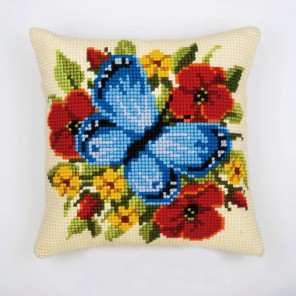 Голубая бабочка Набор для вышивания подушки VERVACO