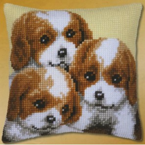 Три щенка Набор для вышивания подушки VERVACO