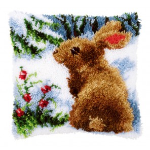 Кролик на снегу Набор для вышивания подушки VERVACO