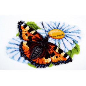 Бабочка на ромашке Набор для вышивания коврика VERVACO