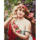 Девушка с розами Набор для вышивания LUCA-S