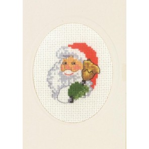 Санта с колокольчиком Набор для вышивания открытки PERMIN