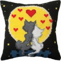 Влюбленные коты Набор для вышивки подушки крестиком Чаривна Мить