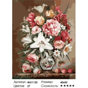 Садовые цветы Раскраска картина по номерам акриловыми красками на холсте Menglei
