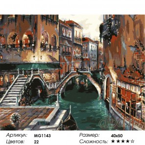 Романтика Италии Раскраска картина по номерам акриловыми красками на холсте Menglei