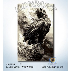 Количество цветов и сложность Гордый орёл Раскраска по номерам на холсте Hobbart DH5080061