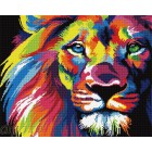  Радужный лев Алмазная мозаика на подрамнике GF928