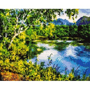  Голубое озеро Алмазная мозаика на подрамнике QA202096