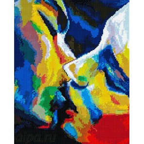  Разноцветный поцелуй Алмазная мозаика на подрамнике QA201390