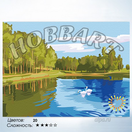 Количество цветов и сложность Зеркальная гладь Раскраска по номерам на холсте Hobbart HB3040035