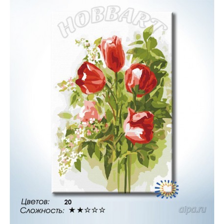 Количество цветов и сложность Благоухание весны Раскраска по номерам на холсте Hobbart DZ2030001-LITE