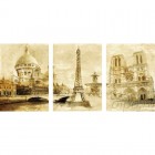  Париж Триптих Раскраска по номерам на холсте PX5162