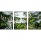  Горные водопады Триптих Раскраска по номерам на холсте PX5091