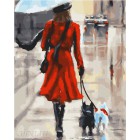 Девушка с собачками Раскраска картина по номерам на холсте