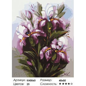  Ирисы Раскраска картина по номерам на холсте KH0060