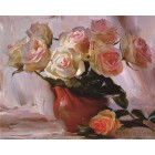  Чайные розы Раскраска картина по номерам на холсте KH0144