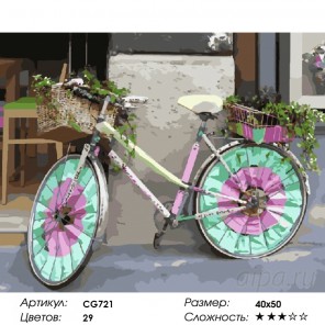 Количество цветов и сложность Цветной велосипед Раскраска картина по номерам на холсте CG721