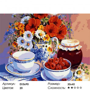 Малиновое варенье Раскраска картина по номерам акриловыми красками на холсте Menglei