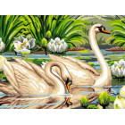  Лебеди и лотосы Раскраска картина по номерам на холсте Z-EX5288