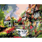  Дом с водопадом Раскраска картина по номерам на холсте Белоснежка 009-CG