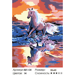 Количество цветов и сложность Стремительный бег Раскраска картина по номерам на холсте Белоснежка 021-CE