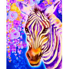  Фиолетовая зебра Алмазная частичная вышивка мозаика Color Kit M017