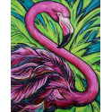 Розовый фламинго Алмазная вышивка мозаика на подрамнике Color Kit