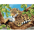  Леопард в лесу Раскраска картина по номерам на холсте Белоснежка 240-CE