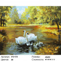Лебеди в пруду Раскраска картина по номерам на холсте Белоснежка